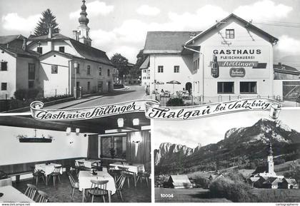 A6326 Thalgau bei Salzburg Mehrbildkarte - Gasthaus Fleischhauerei Stöllinger, Innere, Hofbräu Kaltenhausen Werbung