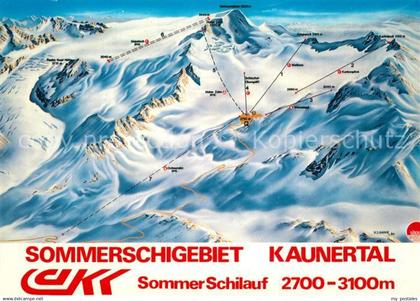 Kaunertal Sommer Skigebiet Panoramakarte