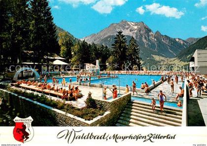 Mayrhofen Zillertal Waldfreibad mit Gruenberg