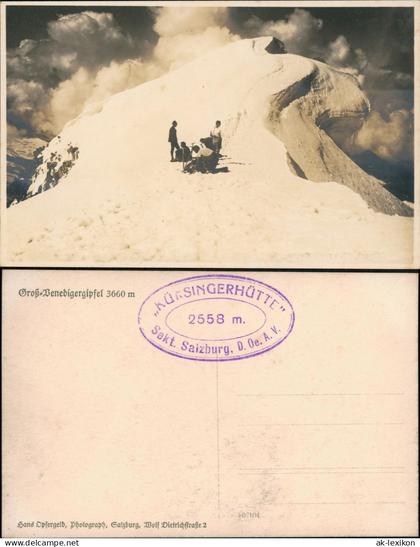 Prägraten am Großvenediger Großvenediger Bergsteiger Gipfel Alpen Fotokarte 1928
