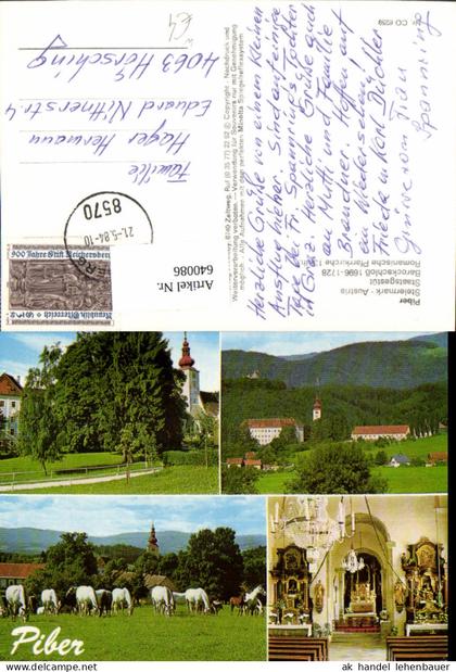 640086,Mehrbild Ak Piber Köflach Schloss Kirche Staatsgestüt Lipizzaner