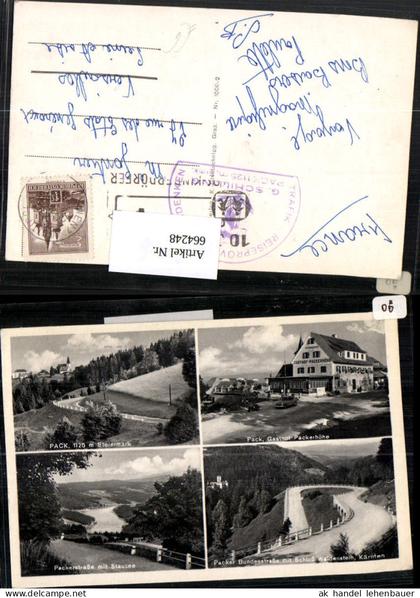 664248,Mehrbild Ak Hirschegg-Pack Pack Gasthof Packerhöhe Packerstraße m. Stausee