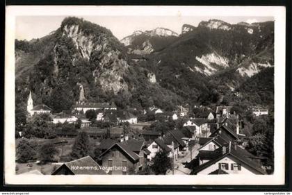 AK Hohenems, Totalansicht mit Bergpanorama