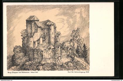 Künstler-AK Hohenems, Burg Glopper