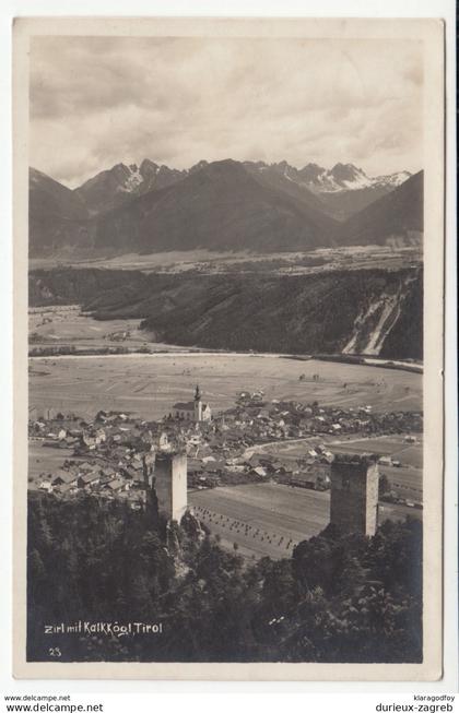 Zirl mit Kalkkögl old postcard travelled 1928 b170810