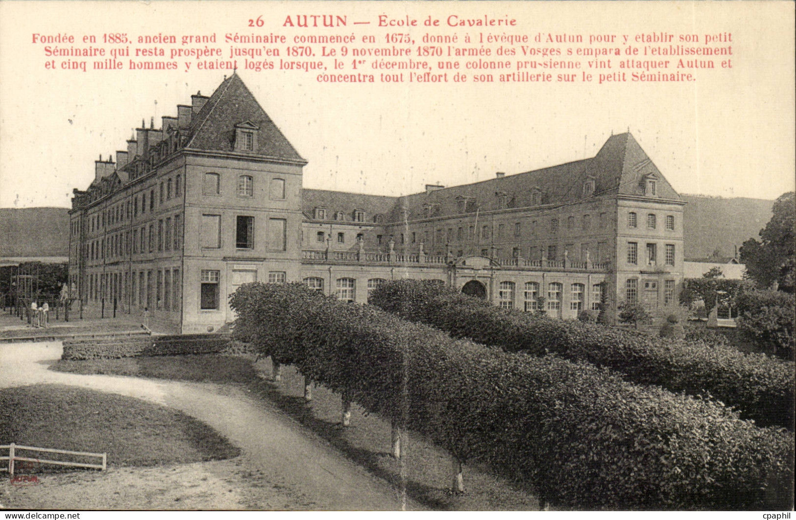 Autun CPA Ecole de cavalerie