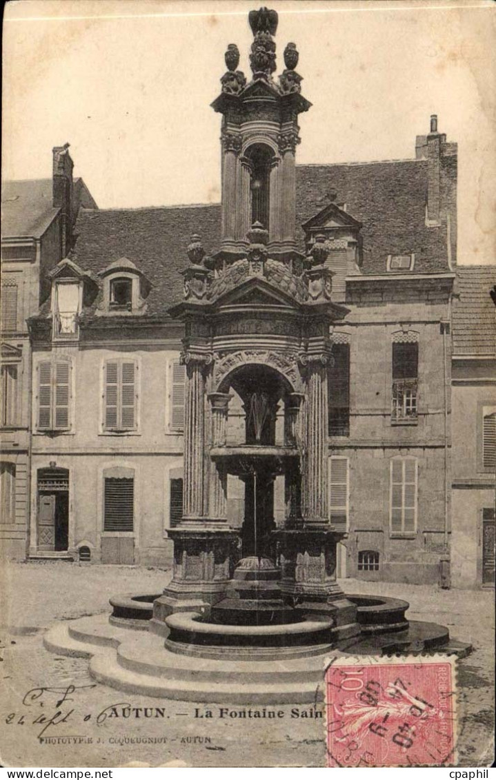 Autun - La Fontaine - CPA