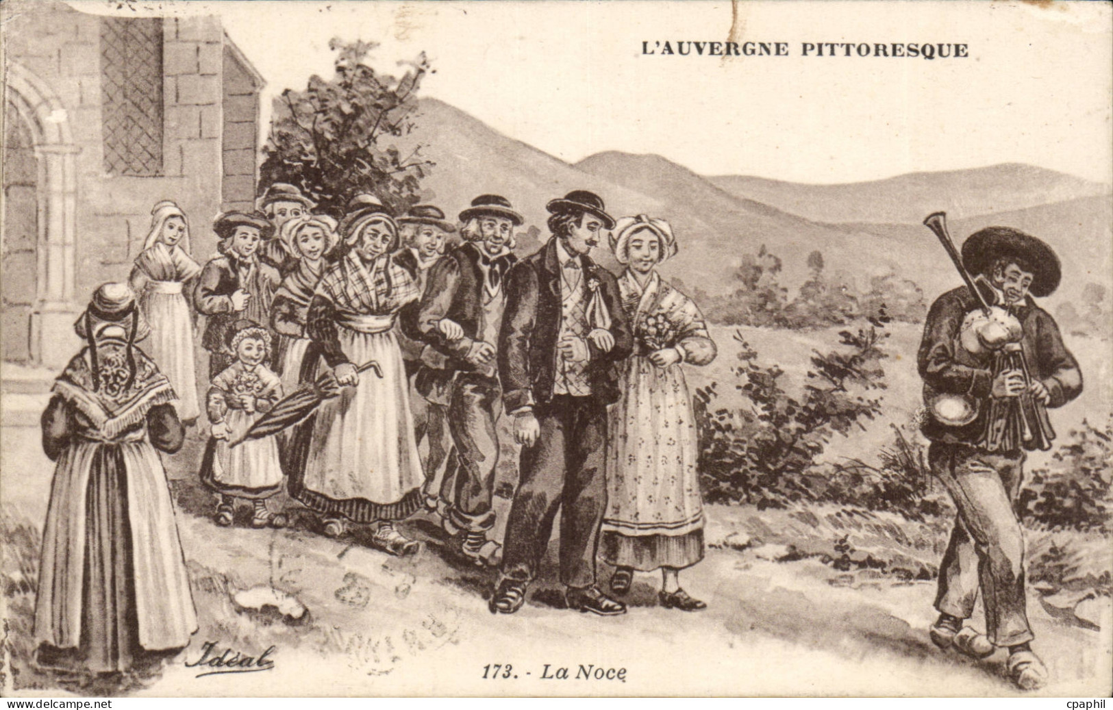 Auvergne - La Noce -Ilustration Bignou CPA