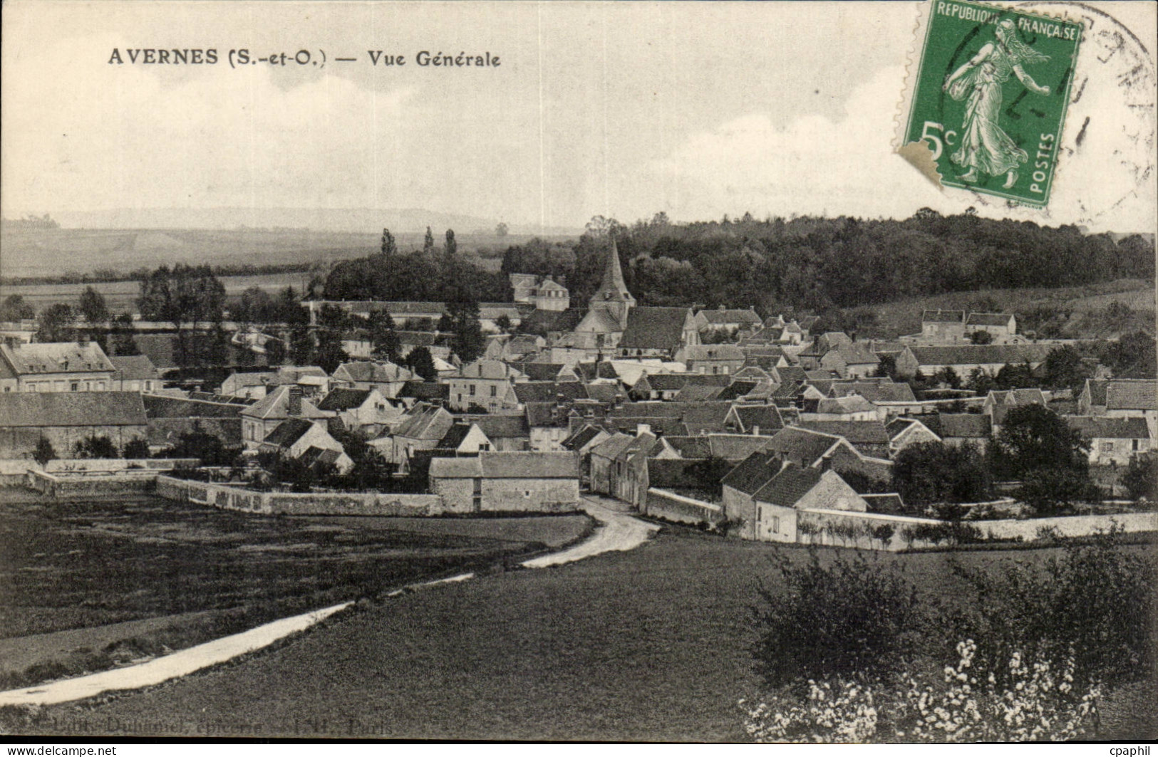 Avernes CPA Vue generale