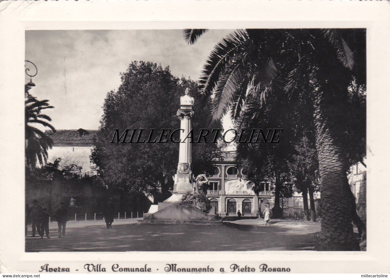 AVERSA:  Villa Comunale - monumento a Pietro Rosano    1952