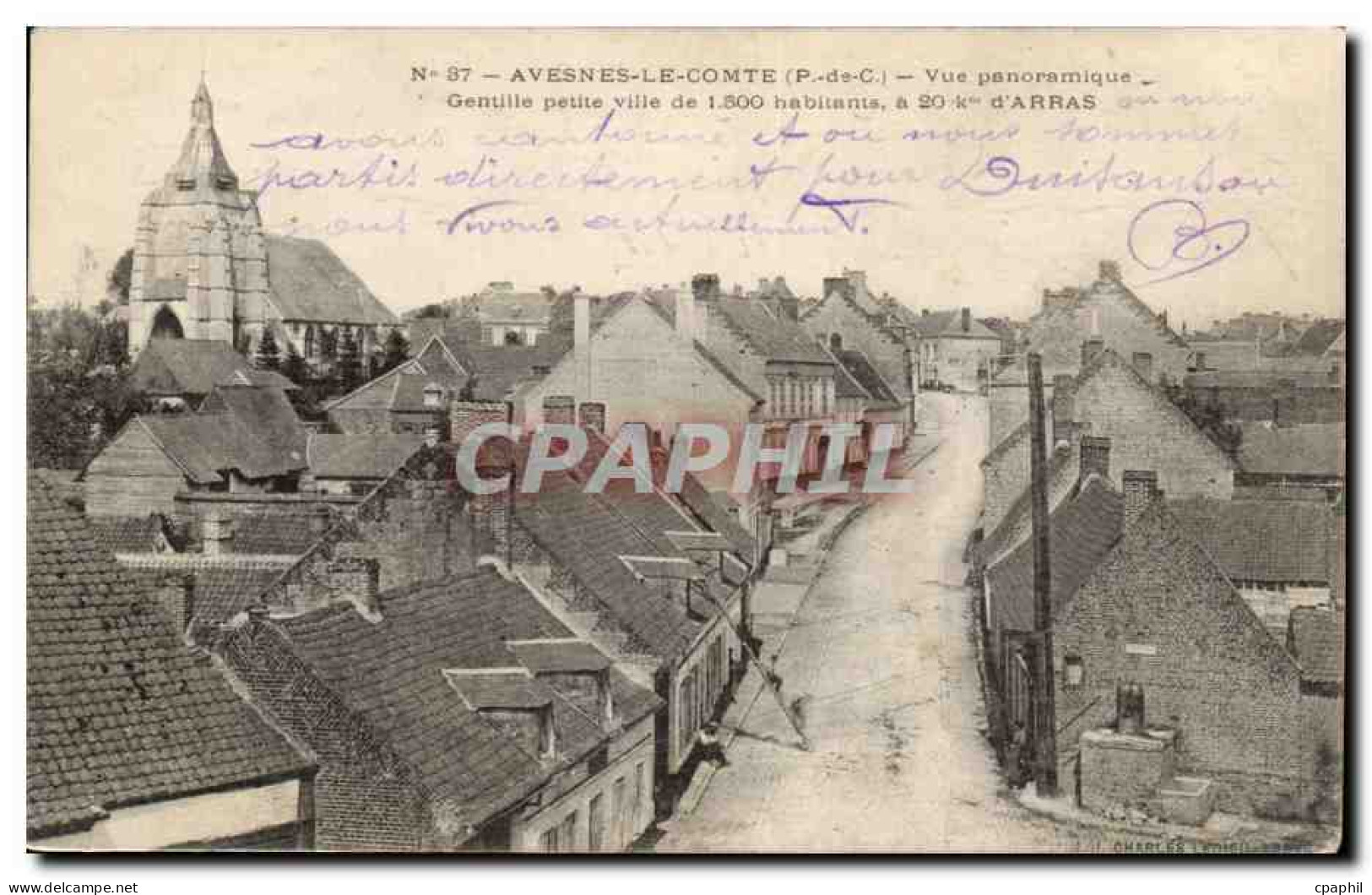 Avesnes le Comte - Vue Panoramique - 1800 habitants - 20 k d'Arras CPA