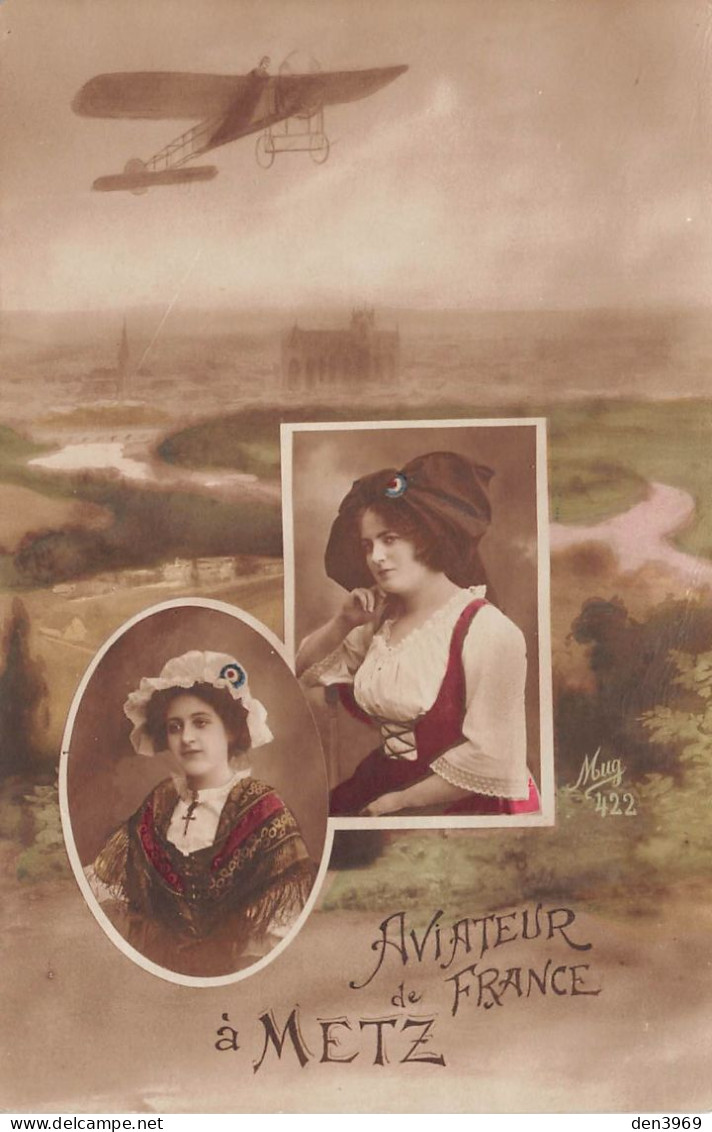 Aviateur de France à METZ (Moselle) - Avion, Alsace, Lorraine - Ecrit (2 scans) Forel, 53 faubourg Marcel à Saint-Claude