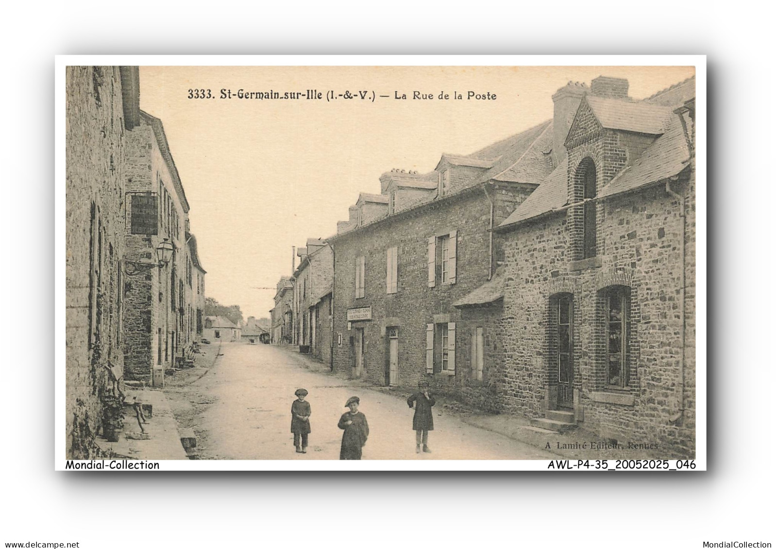 AWLP4-0246-35 - SAINT-GERMAIN-SUR-ILLE - La rue de la poste