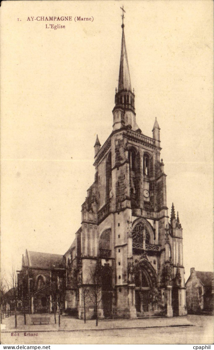 Ay en Champagne - L Eglise - CPA