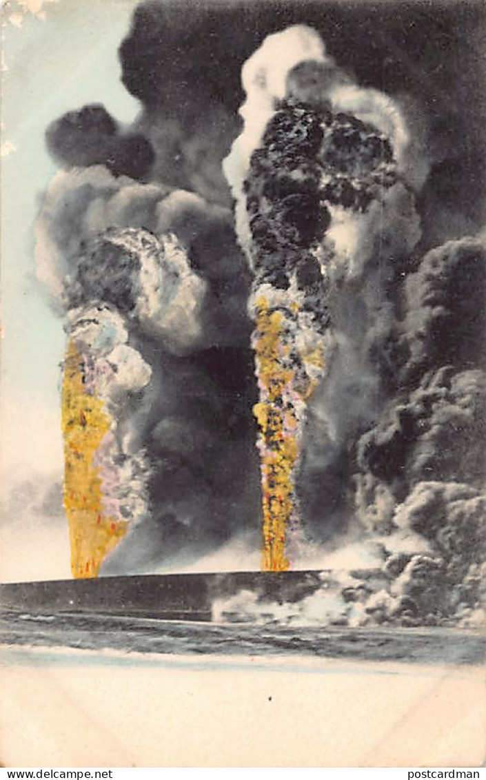 Azerbaijan - BAKU - Oil wells on fire - Publ. unknown