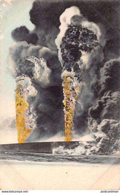 Azerbaijan - BAKU - Oil wells on fire - Publ. unknown