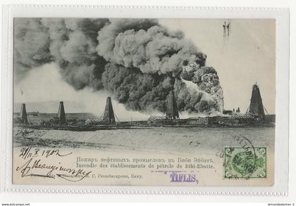 Incendie des établissements de pétrole de Bibi-Ebatte. *