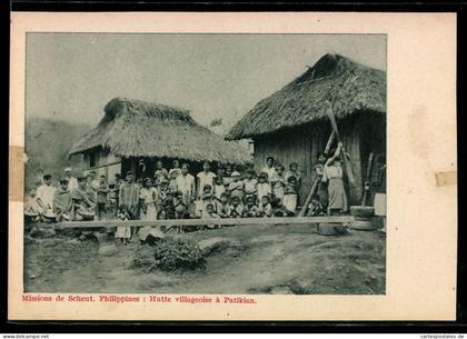 AK Philippinen, Missien van Scheut, Dorpshutten te Patikian