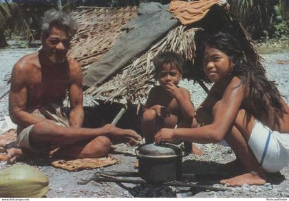Kiribati Family Gathering Tent Barbeque China Taiwan Rare Postcard