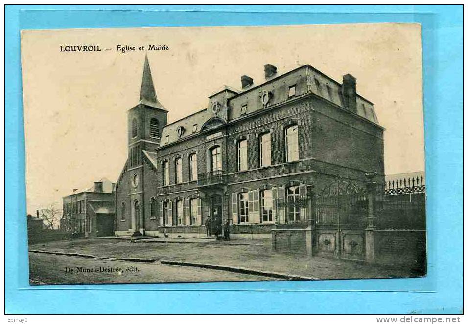 B - 59 - LOUVROIL - église et mairie
