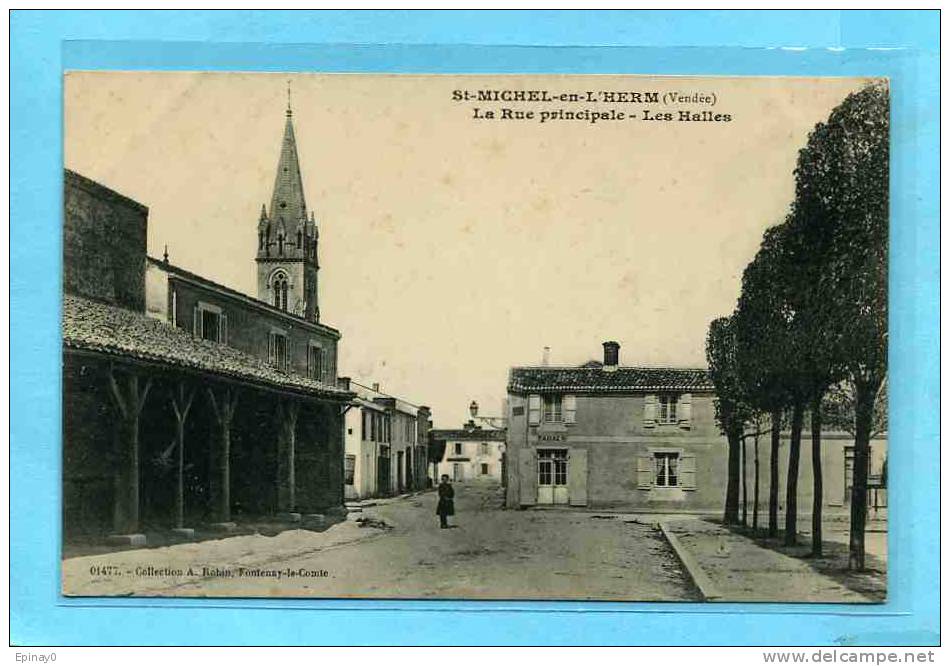 B - 85 - SAINT MICHEL en L'HERM - la rue principale - les halles