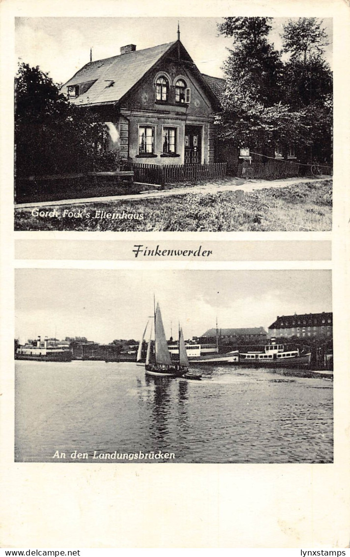 B049 Germany 1953 Finkenwerder Gorch Fock's Elleinhaus Sailing Boat postcard