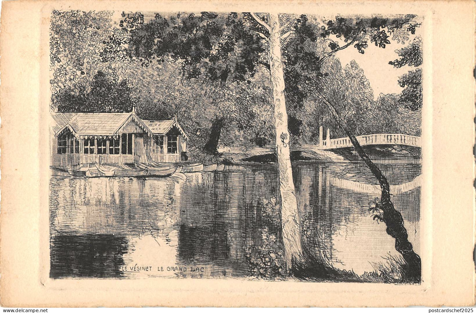 B106815 France Le Vesinet le Grand Lac Lake Bridge
