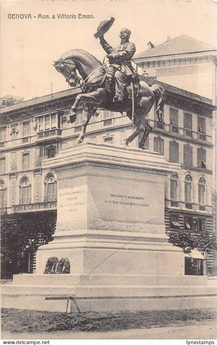 B148 Italy Genova Genoa Vittorio Emanuele Monument vintage postcard