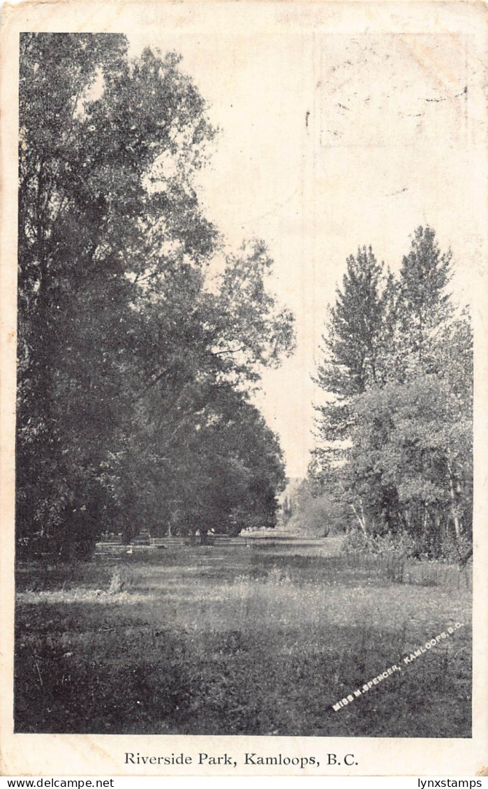 B166 Canada 1907 Riverside Park Kamloops Private mailing card postcard