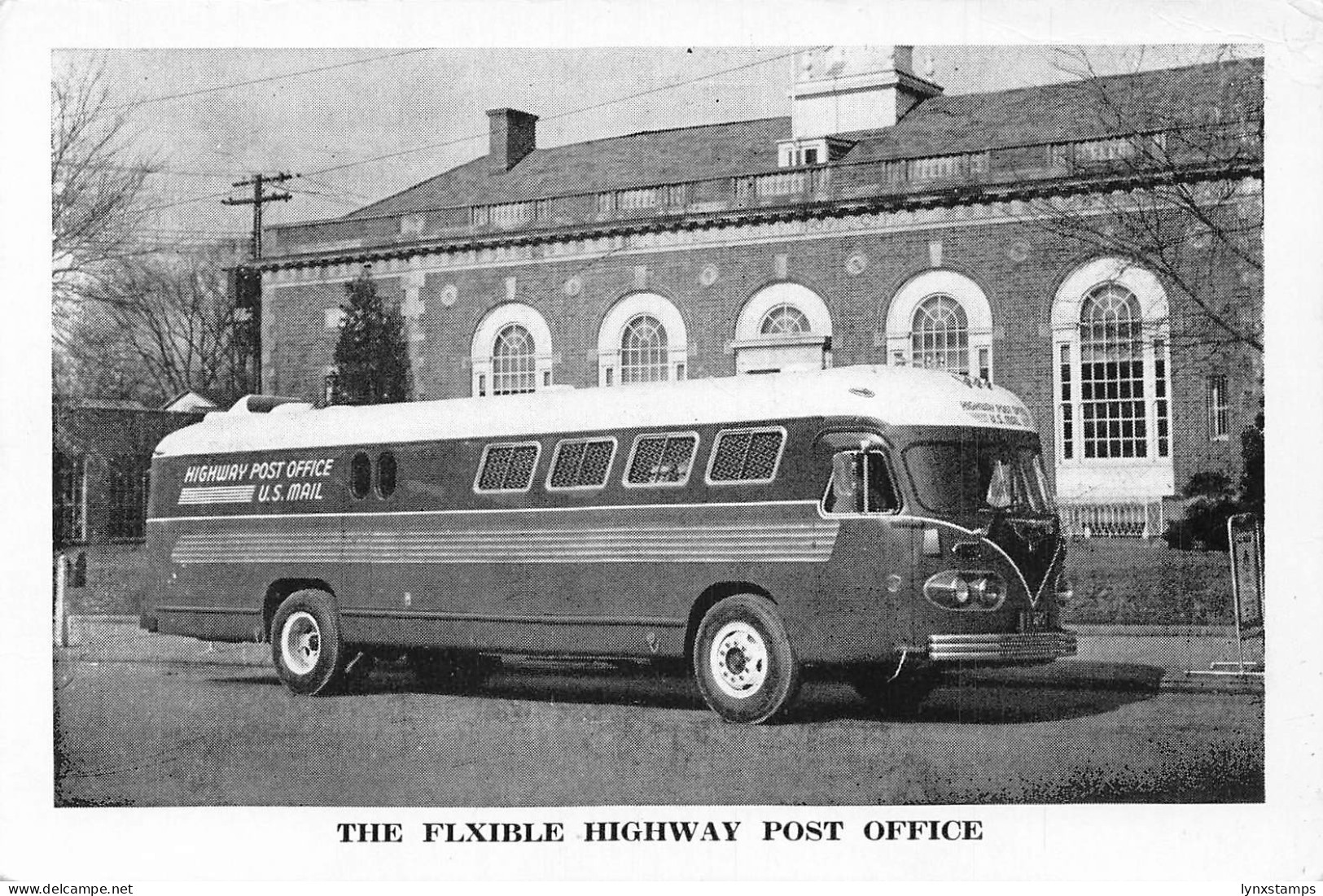 B186 US Flxble Highway Post Office Bus First Trip Muskogee & Oklahoma postcard