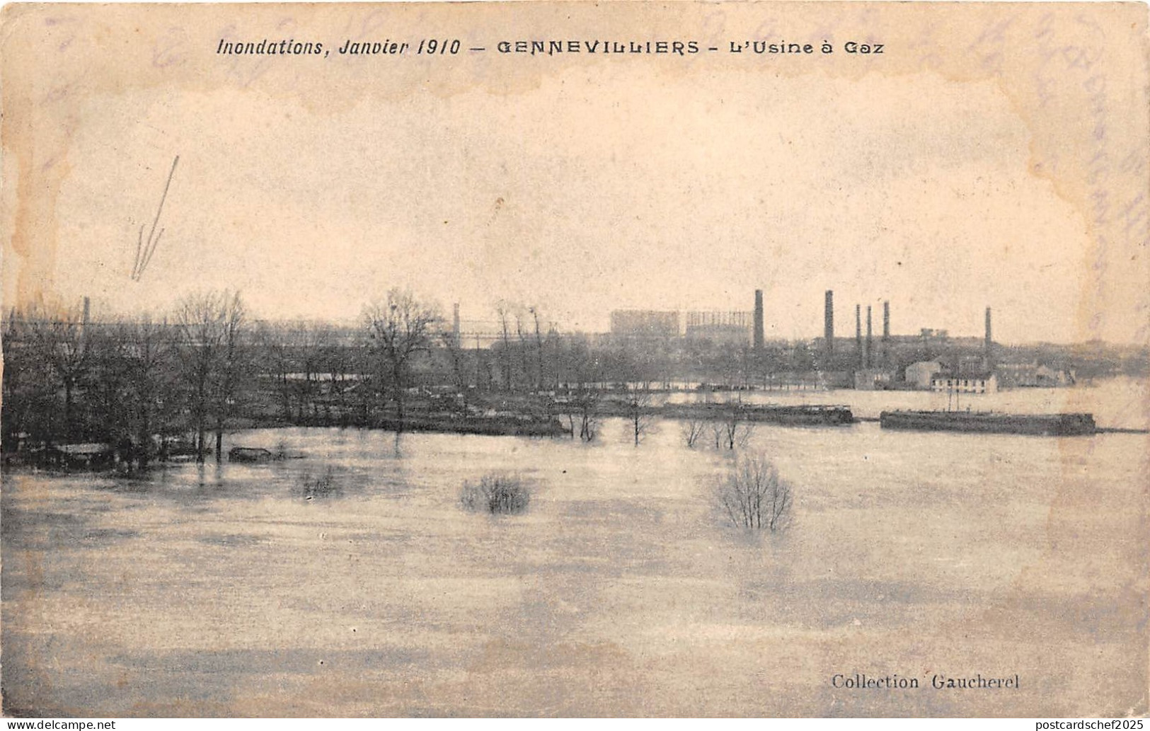 B20046 Inondation Janvier 1910 Gennevilliers L'Usine a Gaz