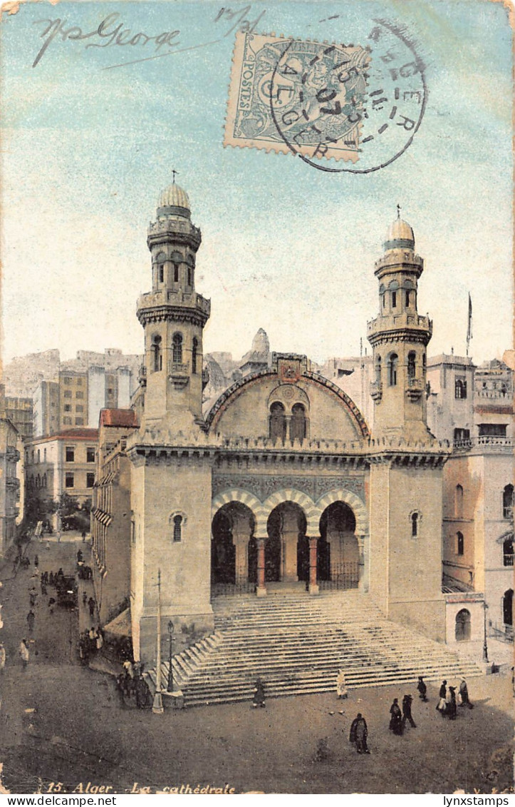 B220 Algeria 1907 Algiers Cathedral vintage postcard