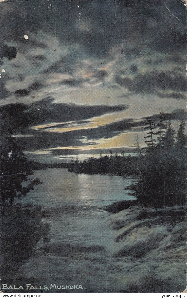 B237 Canada 1907 Bala Falls Muskoka Moonlight vintage postcard