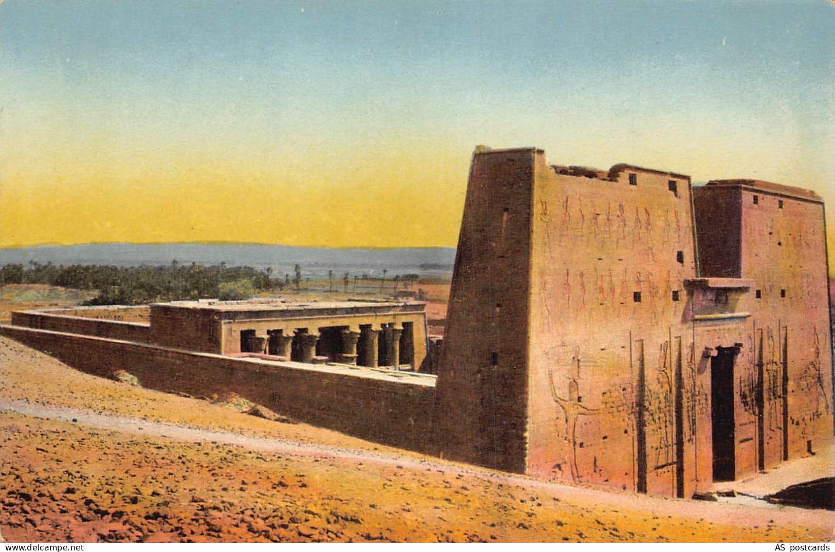 B272 Egypt Edfu The Temple of Horus General view vintage postcard