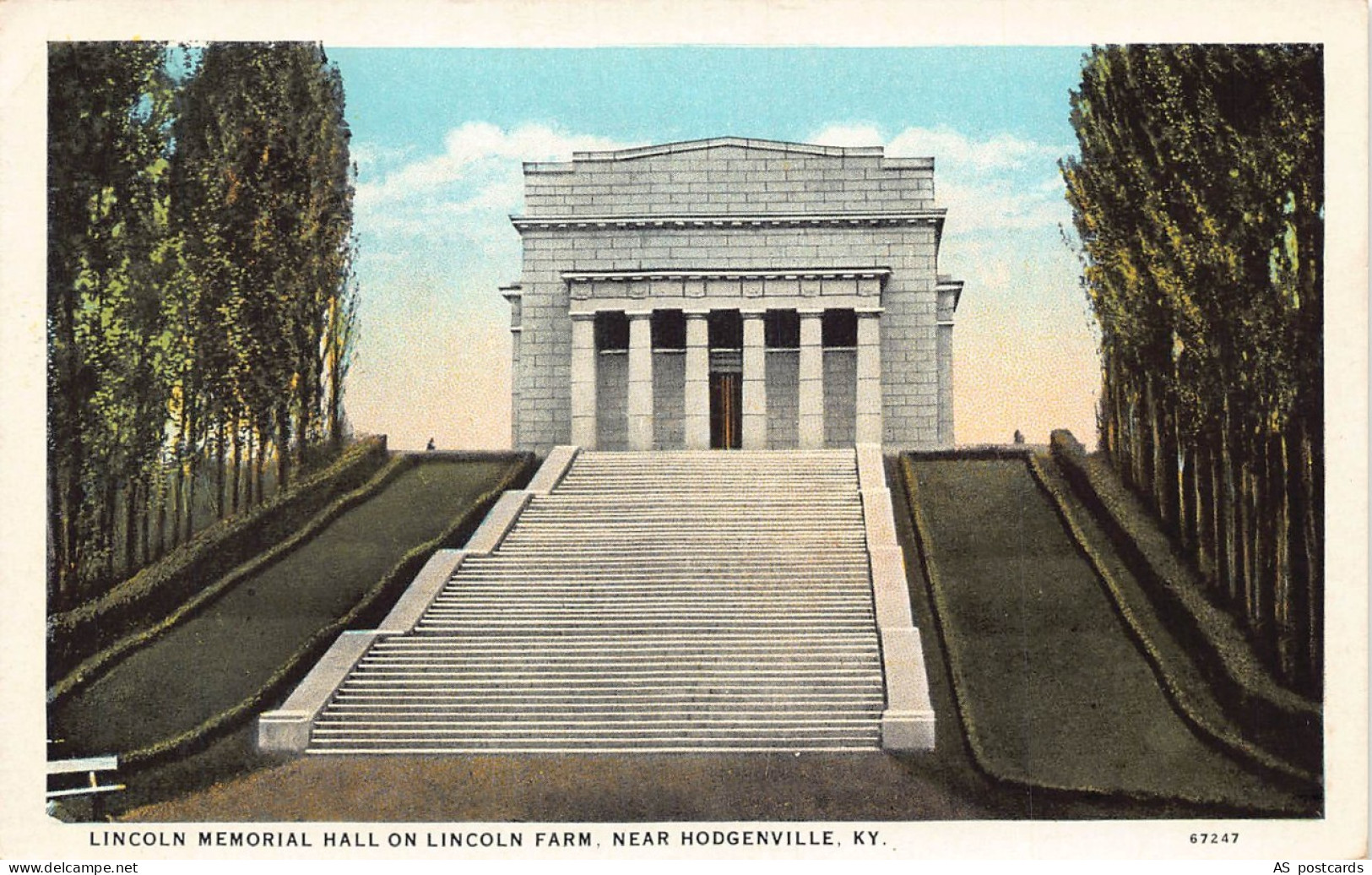 B310 US Lincoln Memorial Hall on Lincoln Farm near Hodgenville Kentucky postcard