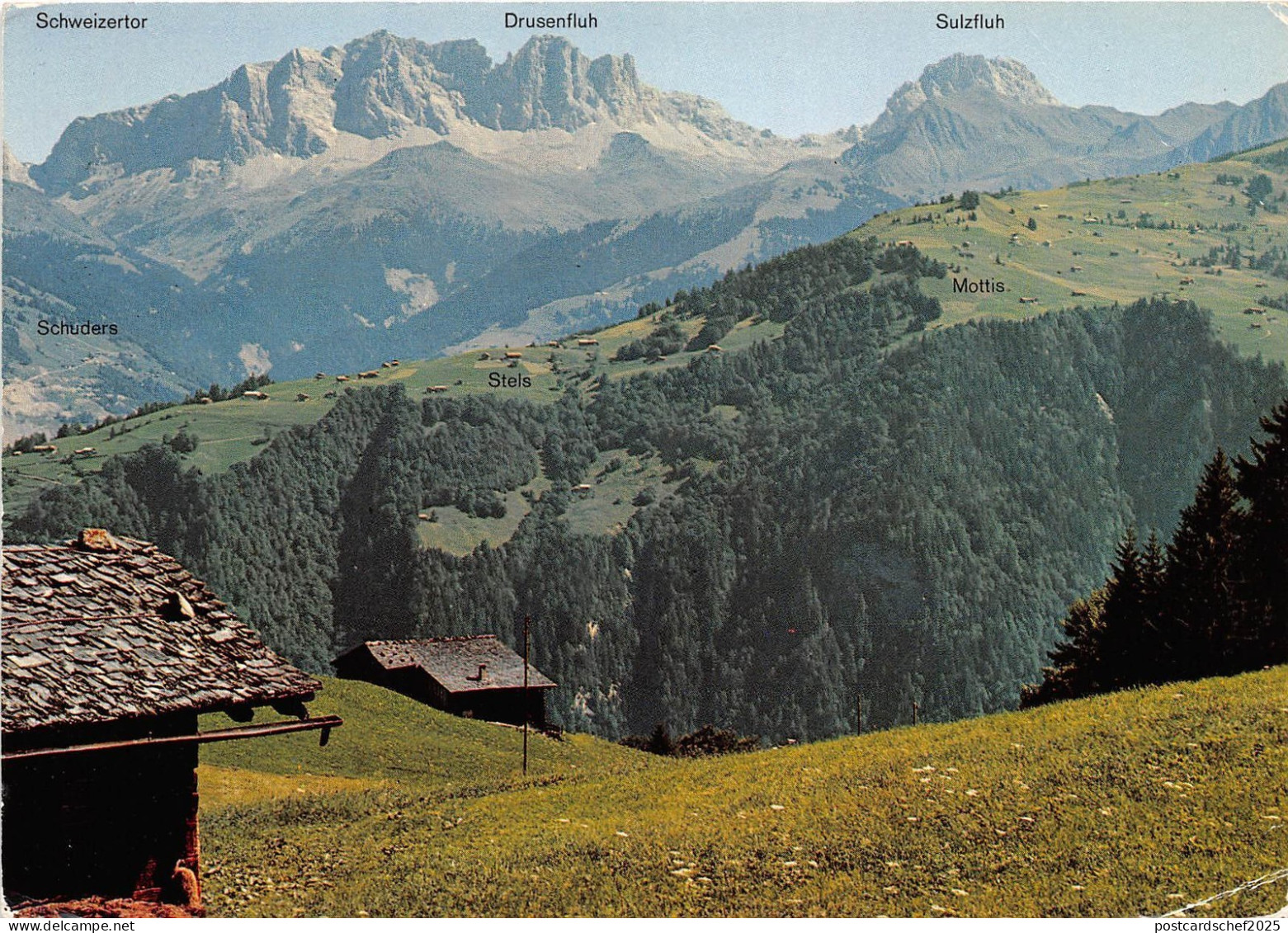 B31682 Blick von Furna gegen Stels  switzerland