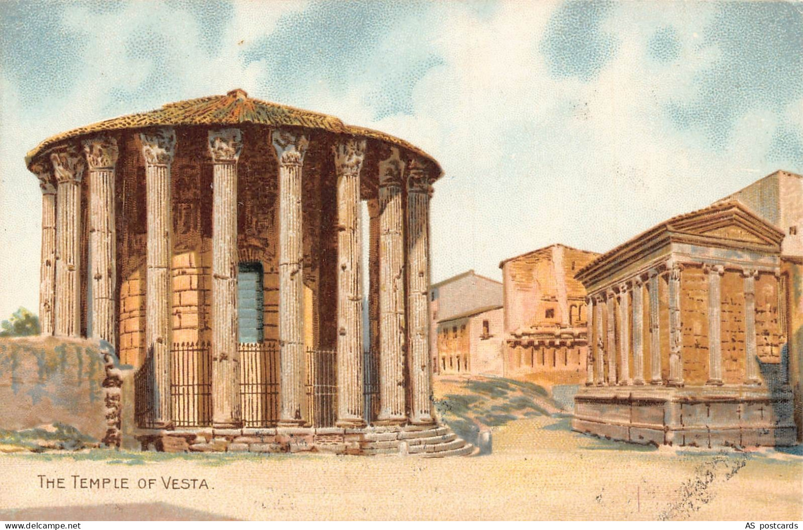 B338 Italy Roma Rome Temple of Vesta vintage postcard