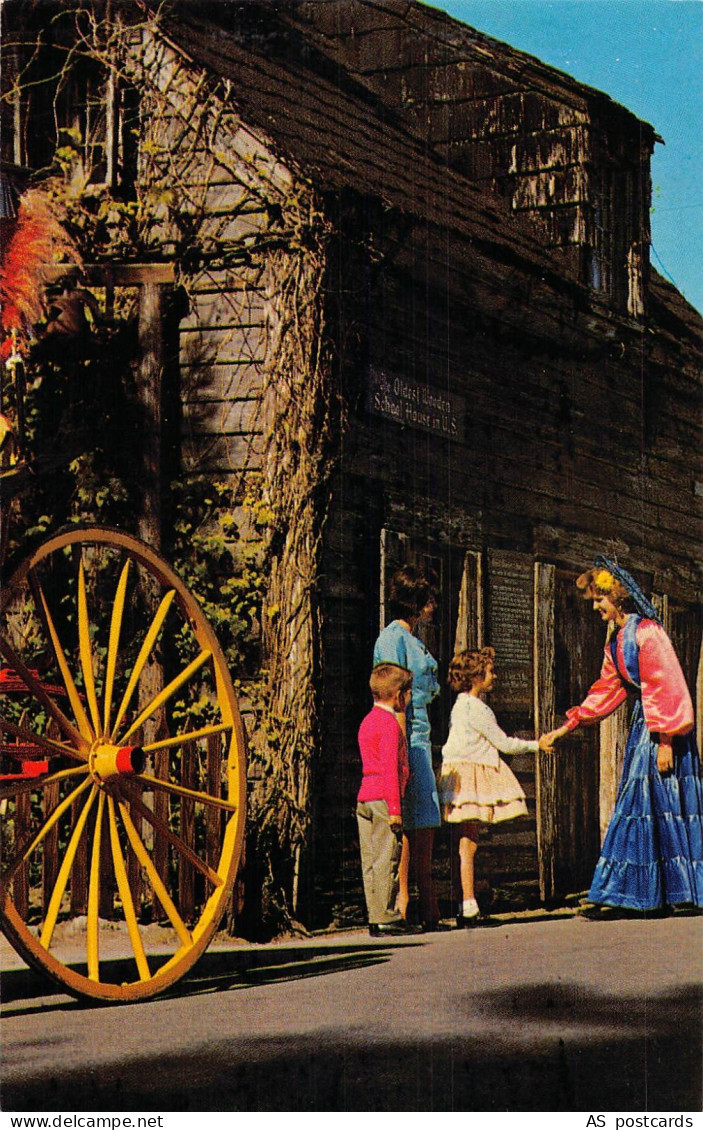 B347 US Old Wooden Schoolhouse St Augustine Florida postcard