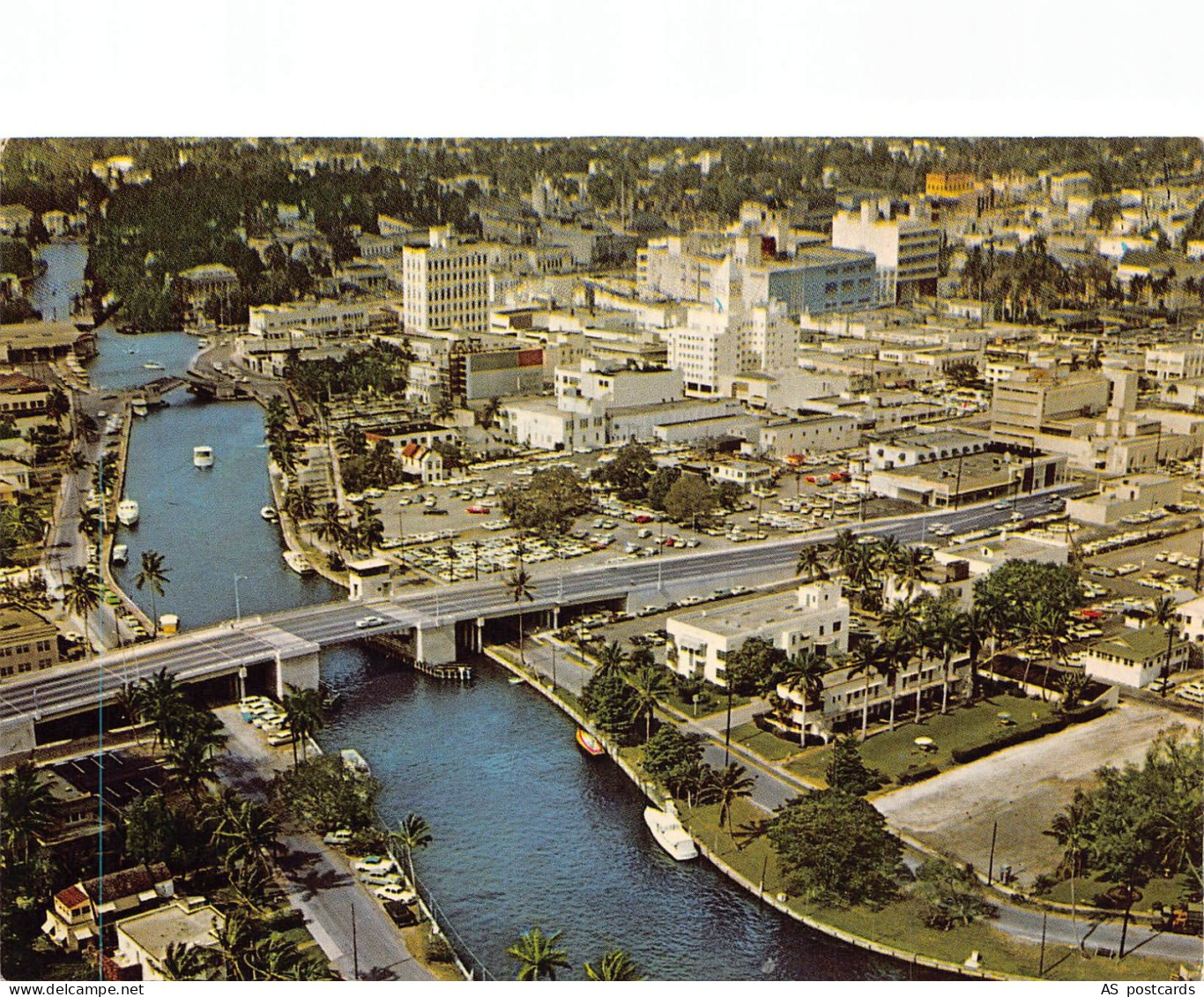 B351 US Bridge over New River Fort Lauderdale Florida postcard