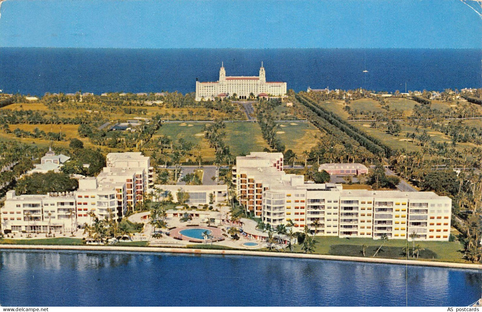 B354 US 1951 Palm Beach Towers Florida  vintage postcard