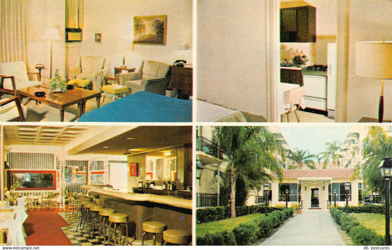 B354 US Hotel and Restaurant Interior Orlando Florida vintage postcard
