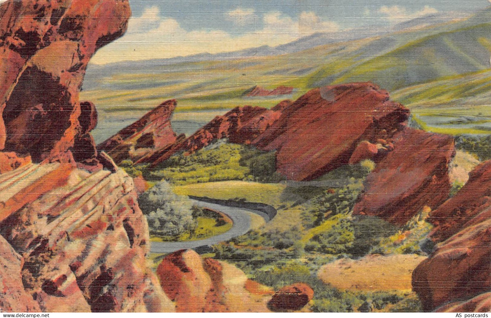 B355 US Red Rocks from Pueblo Denver Mountain Parks Colorado postcard