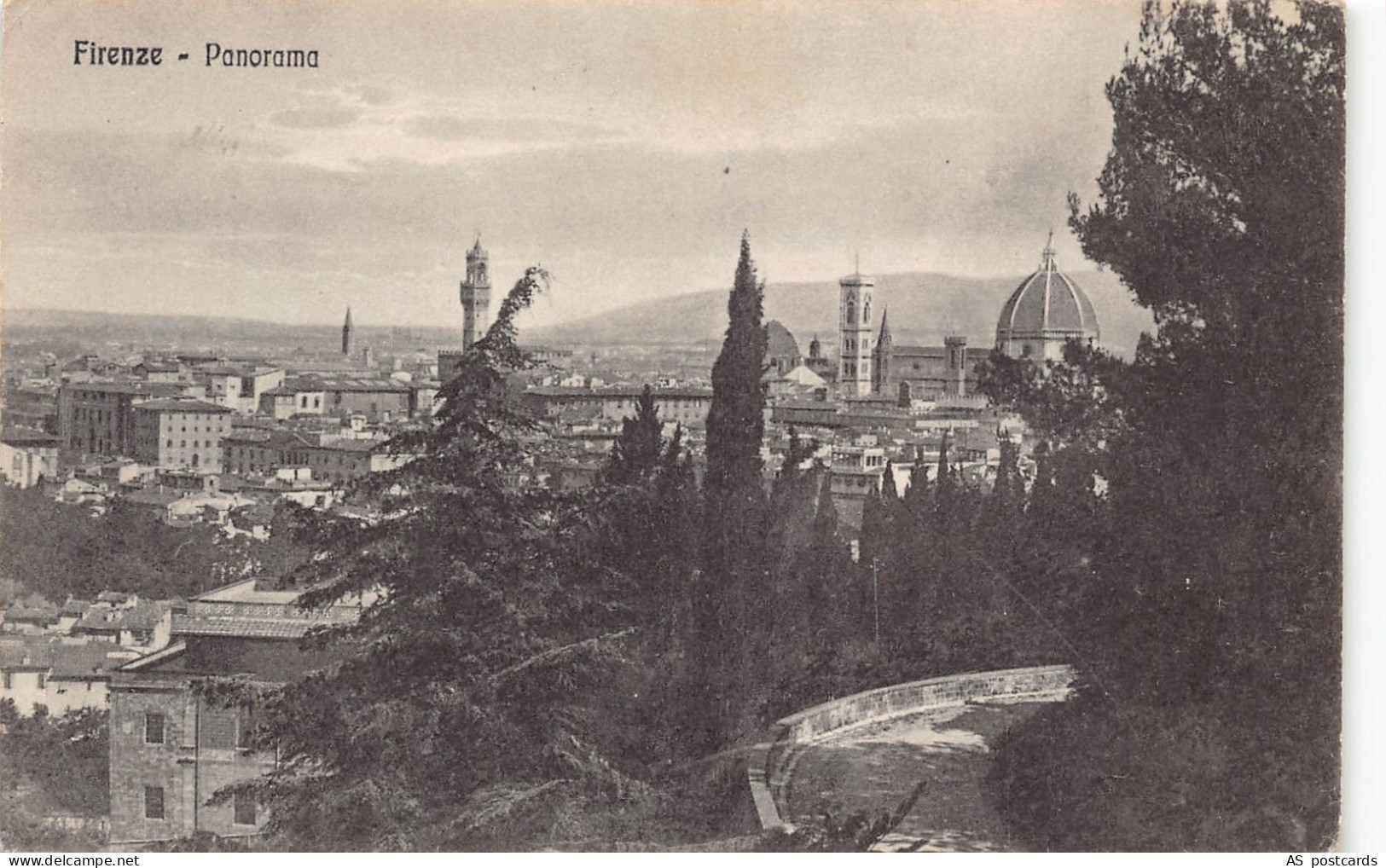 B364 Italy Firenze Florence Panorama vintage postcard
