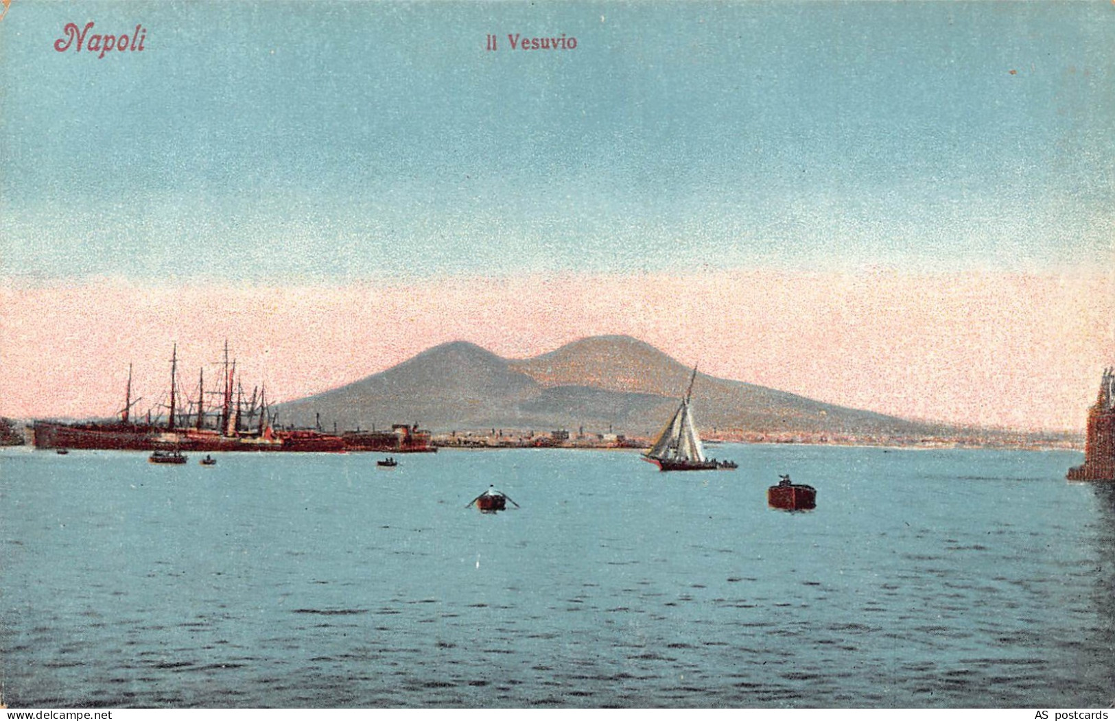 B364 Italy Napoli Naples Vesuvio  vintage postcard