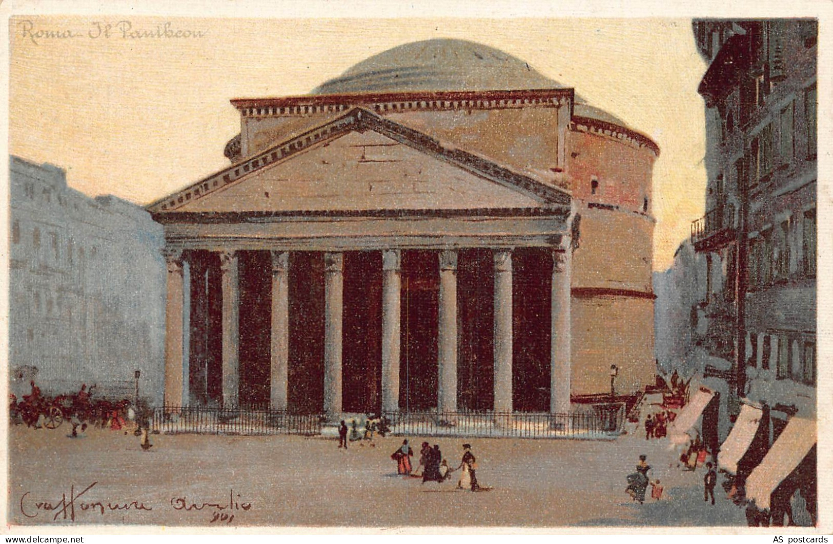 B364 Italy Roma Rome The Pantheon Art vintage postcard