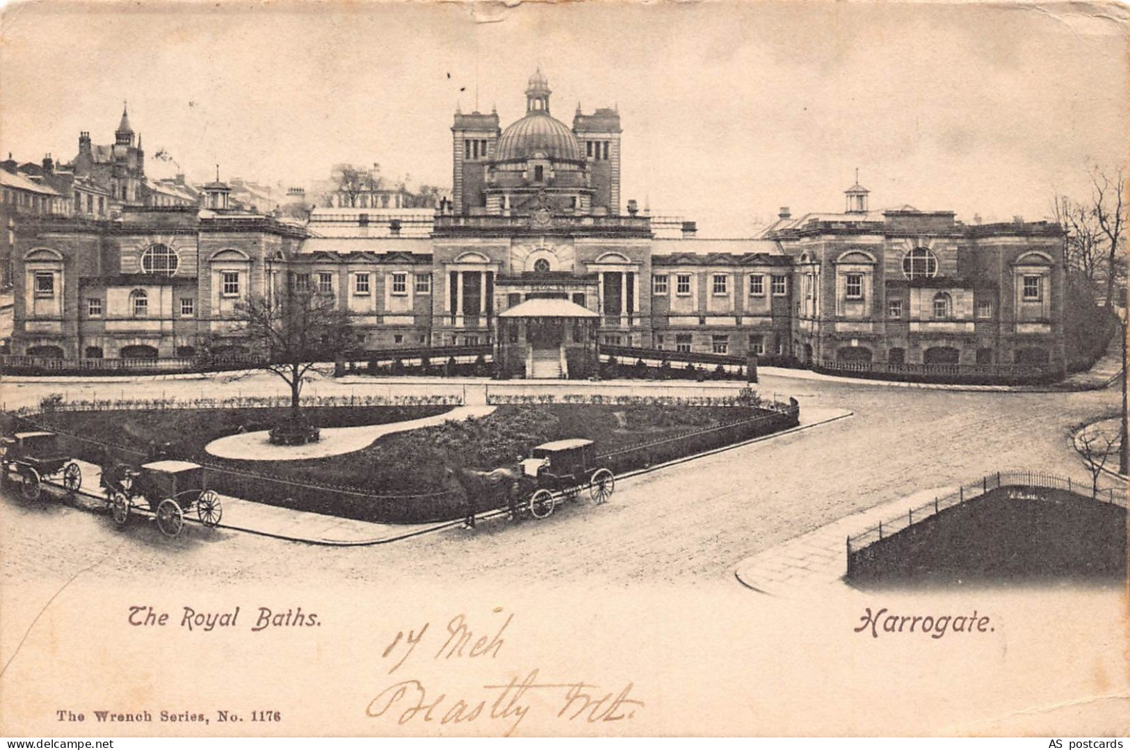 B379 England 1903 Royal Baths Harrogate vintage postcard