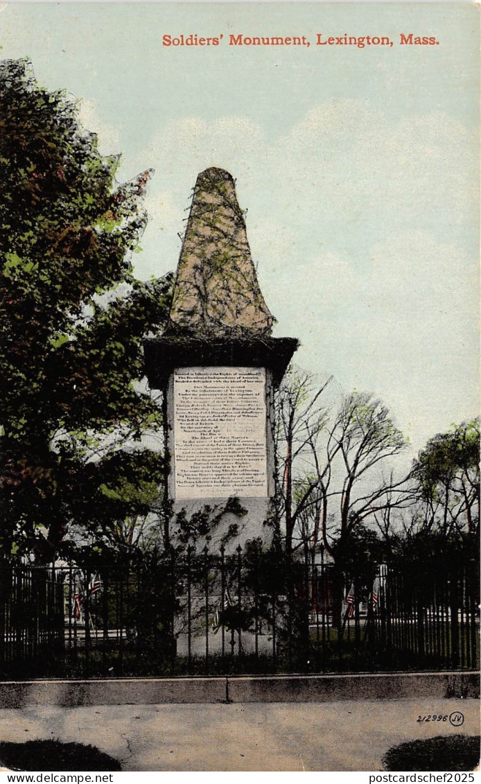 B41440 soldiers Monument Lexington Mass  usa
