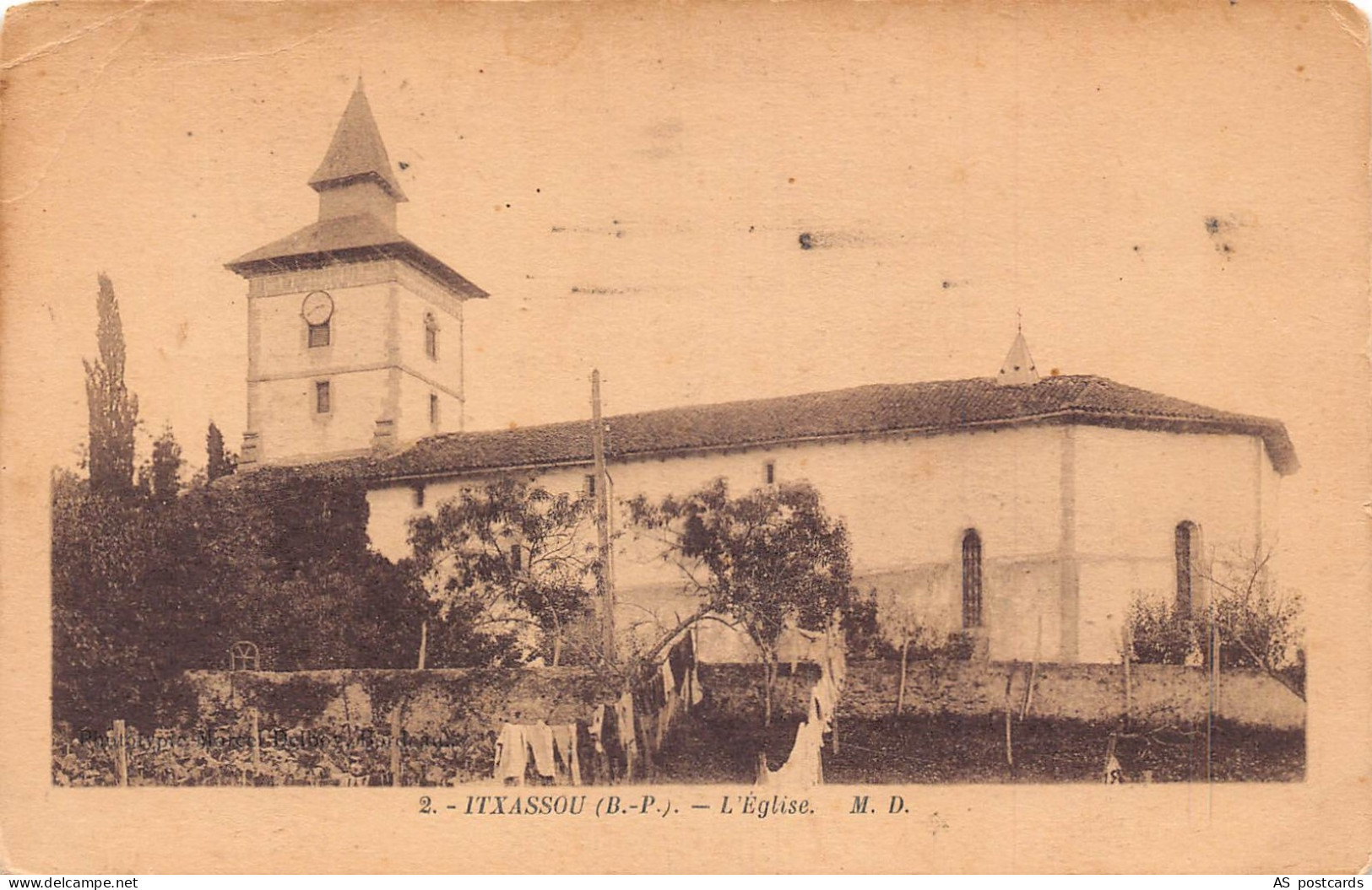 B476 France Itxassou L'Eglise Church vintage postcard