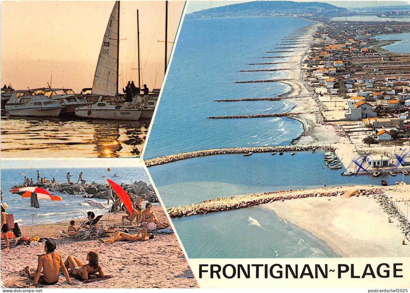 B51108 Frontignan Plage boats bateaux multi vues   france