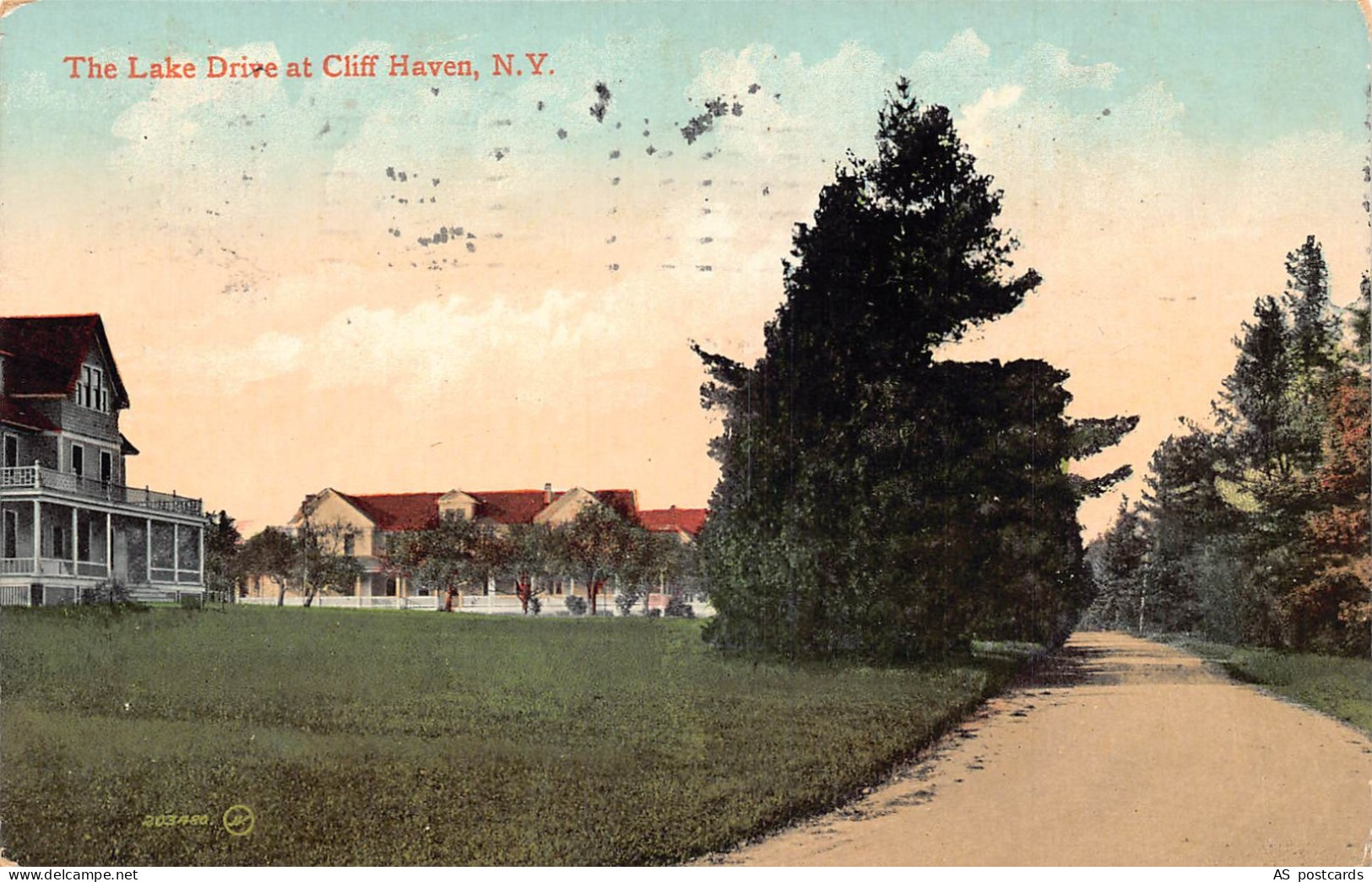 B512 US 1908 Lake District at Cliff Haven New York vintage postcard